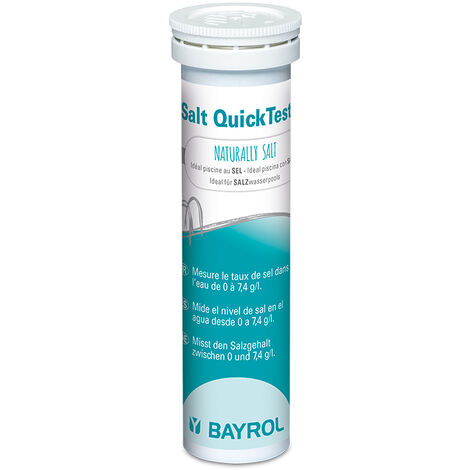 Bayrol – Bandelettes d'analyse sel piscine – Lot de 10 bandelettes – Mesure de 0 à 7,4 g/L – Pour électrolyseur de sel (1/3)