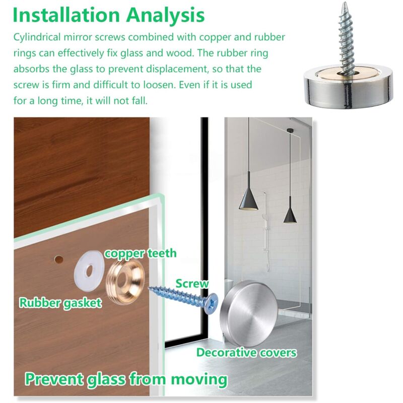 Warmhm Mirror Clips Glass 20pcs Glass Door Holders Cabinet Installation Clamps Fasteners For Glass Acrylic Wood Screws Random Color