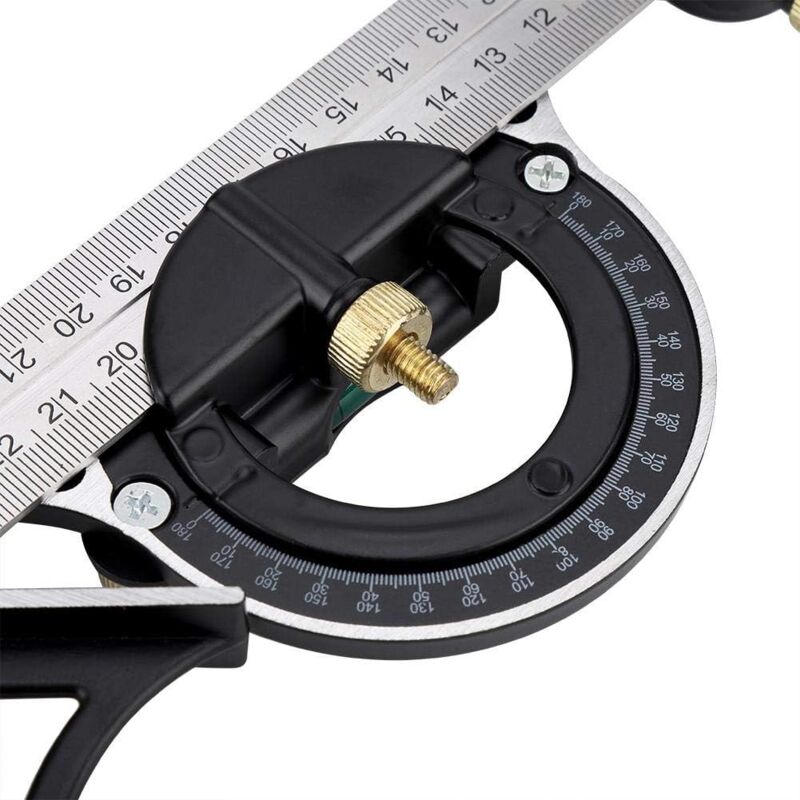 Tooltekt Multi-Angle Measuring Ruler - 11.8 & 15.7 Inch Aluminum Alloy Square For Woodworking