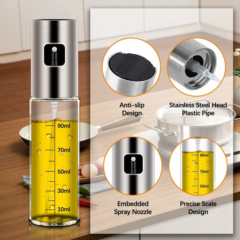 Great Choice Products Olive Oil Sprayer Glass Oil Vinegar Spray Bottle  Dispenser For Bbq Kitchen 100Ml