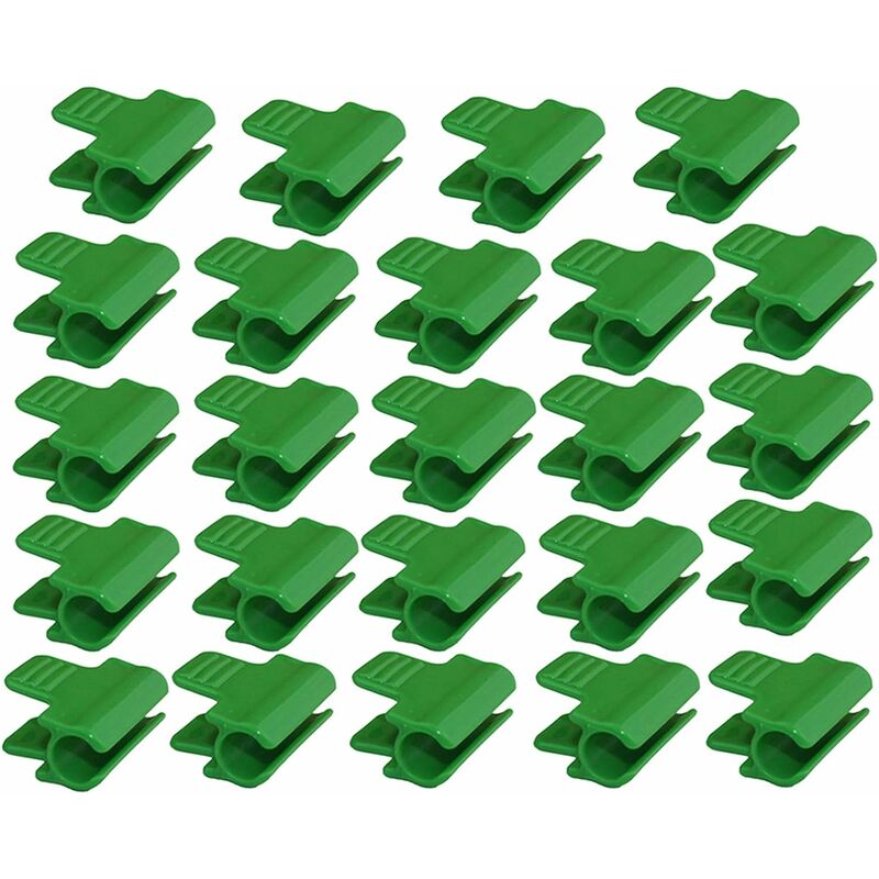 Set of 24 plastic clips for greenhouse, net, stake 11 mm outer