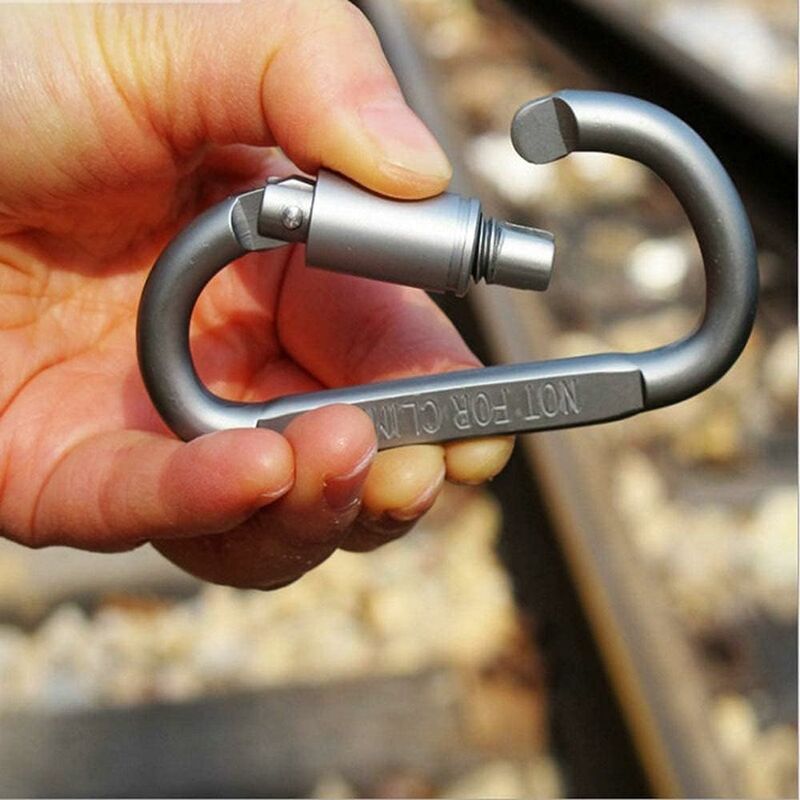 20 Pack D Shape Carabiner, Aluminum Keychain Carabiner Locking Carabiner For Home & RV & Fishing & Hiking & Traveling & Keyring (0.45 5.9cm)