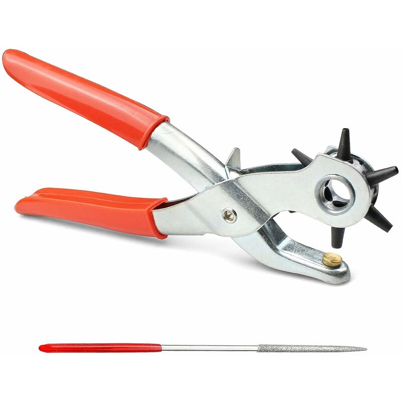 Leather Hole Punch,heavy Duty Revolving Plier Tool With 1 Extra