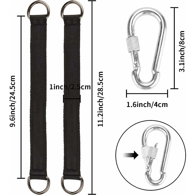 2 Pieces Carabiner Clip Heavy Duty 12kn (1200kg) Climbing