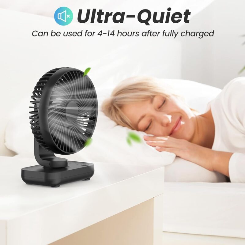 GoXteam 4 Inch Small USB Desk Fan, Mini Quiet Fan With Metal Construction & Strong Airflow & 180°Adjustable Tilt Angle, Personal Cooling Fan For Desktop Office (Green