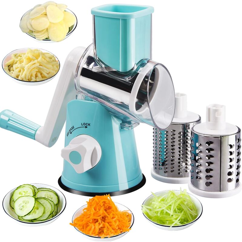 Manual Vegetable Cutter Slicer Tiling Table Drum Grater Home