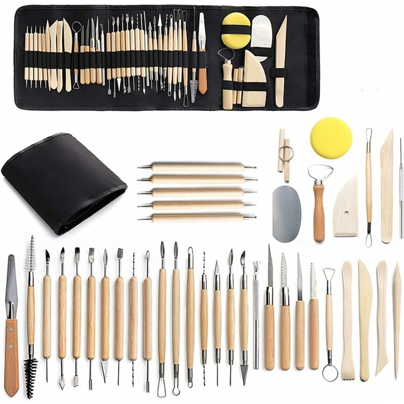  16 Pieces Pottery Clay Sculpting Tools Set Wooden Handle Sculpting  Clay Tools Polymer Clay Sculpting Tools Double-Sided DIY Ceramic Tools for  Potters Sculpture
