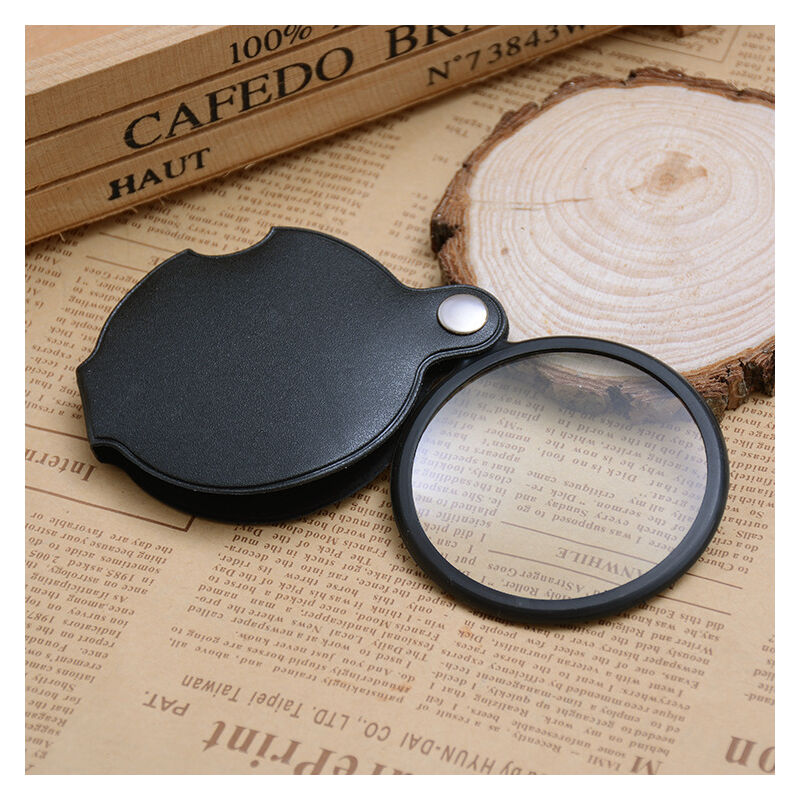 1pc Magnifying Glass Handheld Pocket Magnifier Small Illuminated Folding  Hand For Reading Coins Hobby Travel - 50MM Diameter