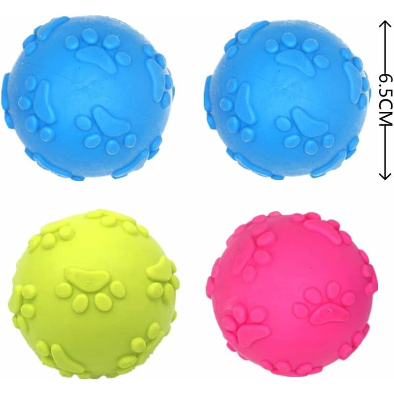 4 Pcs Dog Toy Ball Squeaky