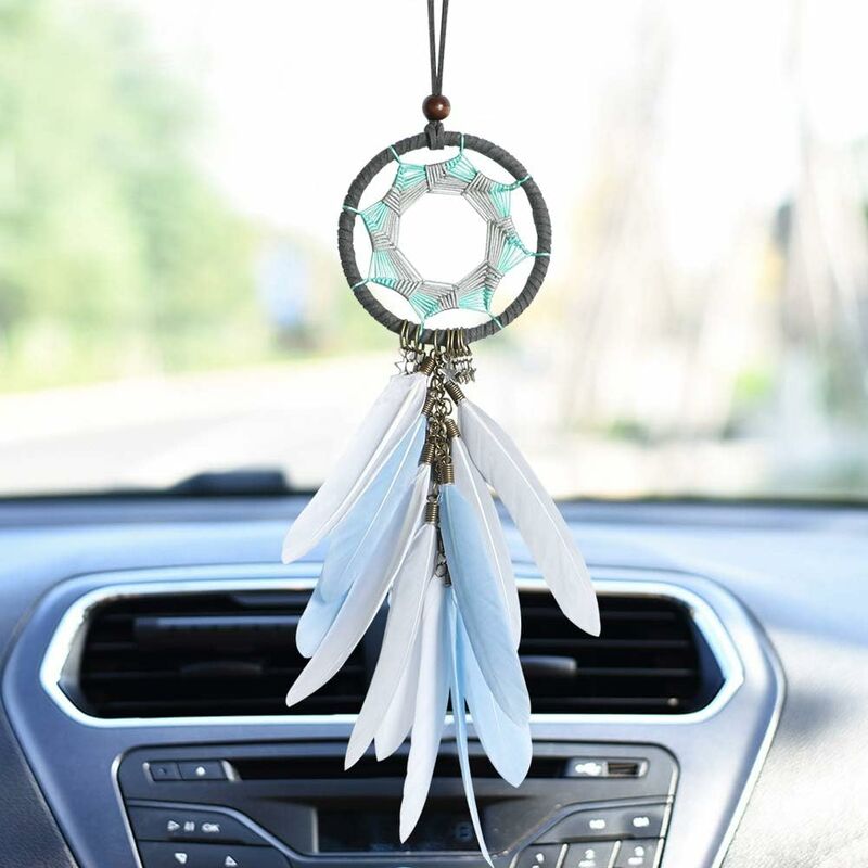 MINI-FACTORY Car Mirror Hanging Accessories Rearview Mirror Hanging  Decoration Pink Dream Catcher Decor for Car / Home / Office