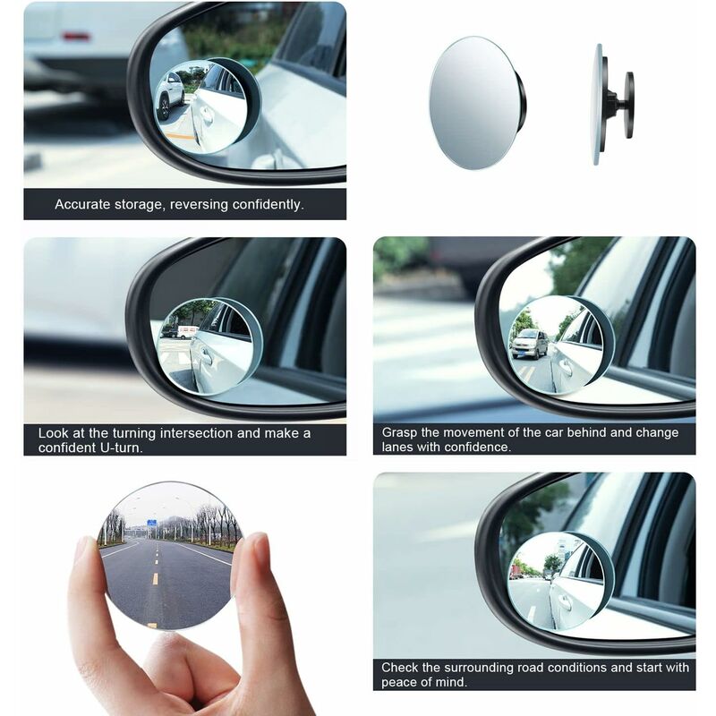thumbnail image 2 of Universal HD Wide Angle Blind Spot Mirrors (Pair) – Adjustable Glass For Car, Truck, SUV Side Mirrors 2 of 6