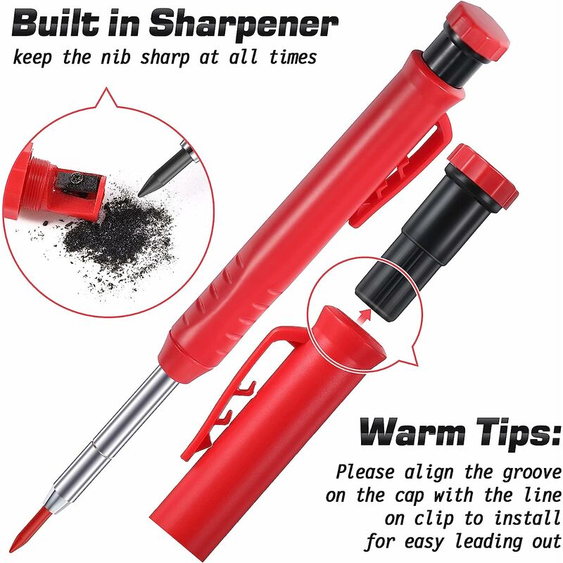 Strong Carpenter Pencil With Sharpener, Construction Site Pencil