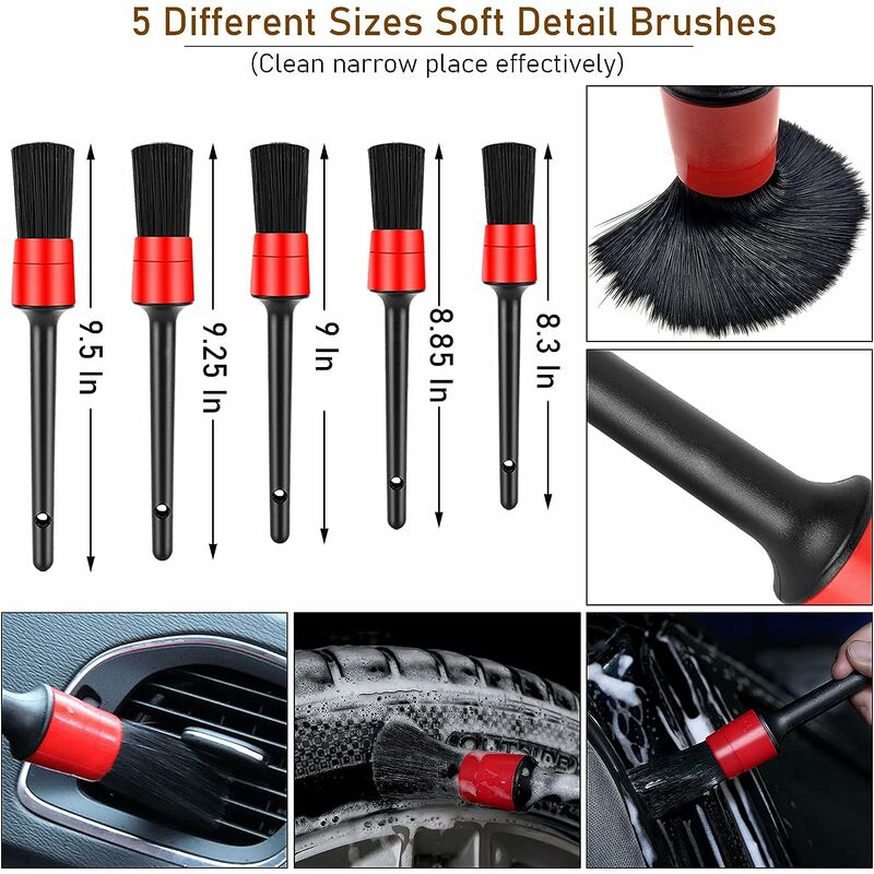 Car Wash Super Brush Microfiber Wheel Brush Non-Slip Handle Easy To  Cleaning Rim