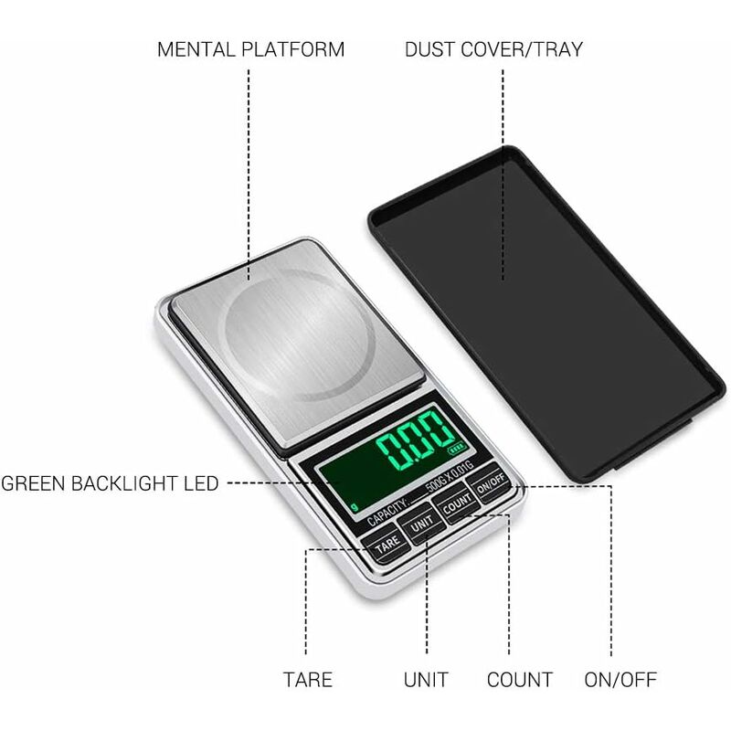 Portable Digital Scale Gold Jewelry Scale Powder Scale Mini Pocket Electronic Scale Professional Digital Milligram Scale High 100g*0.001g Dh-8068