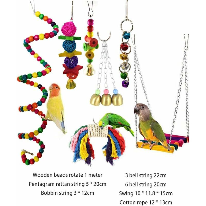 Bird Rope Perch, Colorful Rotate Cotton Rope Bird Perch Stand, Rope Bungee  Bird Toy for Parakeets Cockatiels, Conures, Parrots, Love Birds