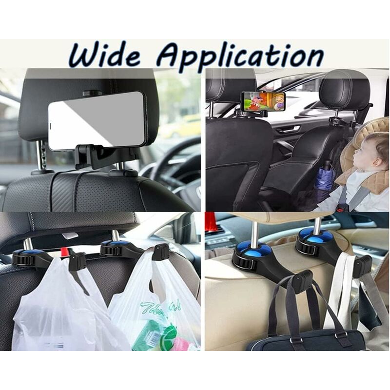 Car Headrest Hook Hanger Purse Premium Leather Stainless Steel Car Seat Head  Rest Storage Organizer Handbag Compatible With Car Hook 