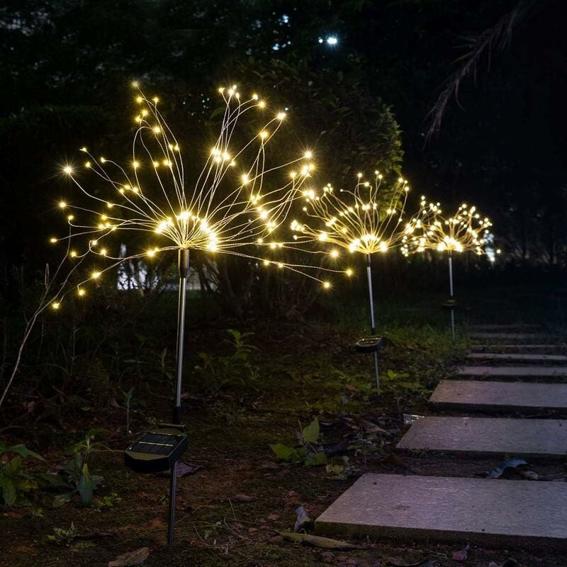 Pack Solar Lights Outdoor Starburst Garden Lights 120 LED Solar