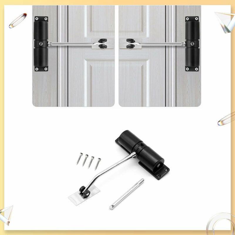 Safety Spring Door Closers, Adjustable Closing Door Hinge, Automatic  Stopper Fire Rated, to Convert Hinged Doors to Self Closing Doors - Black