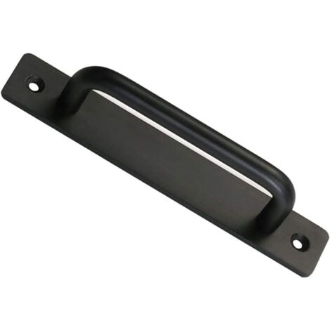 Barn Door Handle, Sliding Barn Door Handle Perfect for Gate Cabinet Cupboard Drawer Shed Garage Included 2 Screws - Black, 150mm