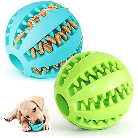 2 Pack Rubber Dog Balls Dog Chew Toys for Large and Small Dogs, Fun Ball (Green and Blue)