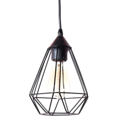 Metal Lampshade Retro Black Lampshade for Kitchen Dining Room Bedroom Hallway (Black)