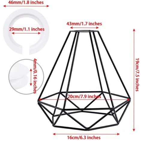 Metal Lampshade Retro Black Lampshade for Kitchen Dining Room Bedroom Hallway (Black)