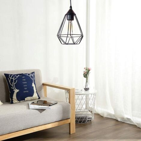 Metal Lampshade Retro Black Lampshade for Kitchen Dining Room Bedroom Hallway (Black)