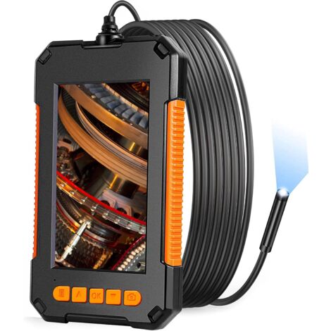 Industrial Endoscope, 1080P HD Endoscope Camera, Pipe Inspection Camera, 4.3 Inch HD Screen, 8 LED Lights, 5M Semi-Rigid Cable, 32G TF Card (5M)