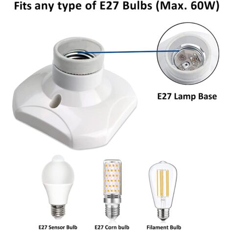 Ceiling Support Socket Pack of 6 E27 Screw Ceiling Socket AC 220-240V, Socket Holder for LED ...