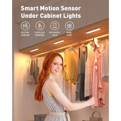 Closet Light 31 LEDs Rechargeable LED Lighting Interior Closet Wireless Magnetic Dimmable LED Motion Sensor Lamp