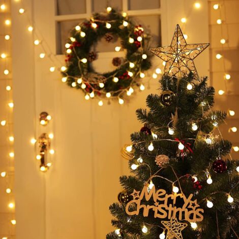 Outdoor/Indoor String Lights, 6M 40 LED Waterproof, Battery Operated, 8 Modes with Remote Control Timer, for Garden, Wedding, Party, Christmas Decoration, Halloween (Warm White)