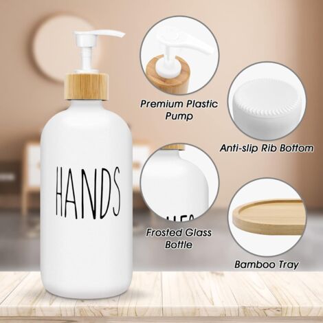 Aazon.co: Lorbro Kitchen Soap Dispenser Set, Glass Soap Dispenser