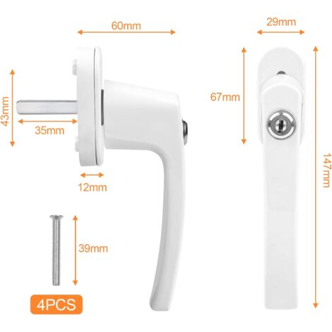 Aluminum Keyed Window Handle, Child Safety Lockable Window Handle, Door ...