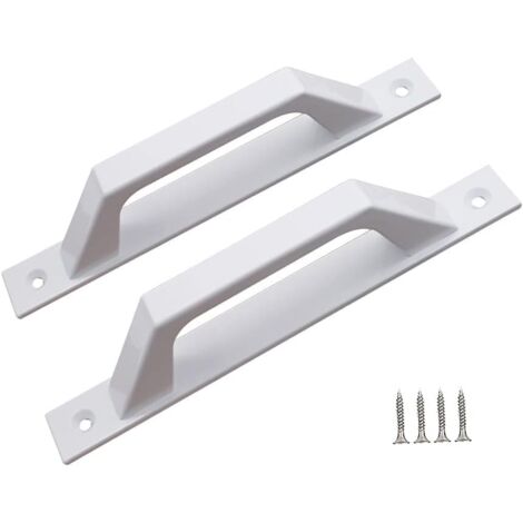 D-Shaped Door Handle for Wooden Garden Gates (White, 200mm, Pack of 2)