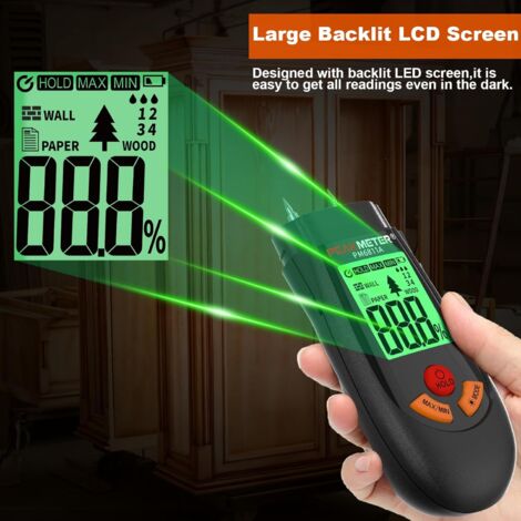 Moisture meter, wood moisture tester, suitable for rapid determination of moisture content of logs, paper, plywood, plaster walls, flooring, etc.