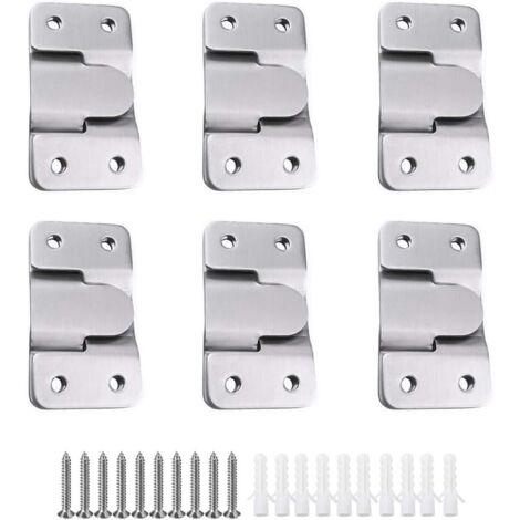 6 Pairs [12 Pack] Concealed Mounting Bracket Embedded Interlocking Hanging Buckle Stainless Steel Wall Hardware for Hanging Picture Mirror Frame Backsplash Furniture