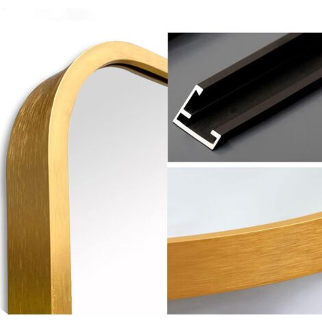 Round bathroom mirror without lighting 60 cm with matt gold metal frame Decorative round mirror with gold edge 60 x 60 cm