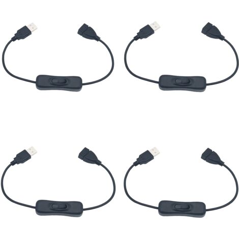 USB Switch, 4pcs 30cm USB Extension Cable with On/Off Switch, Compatible for Driving Recorder, Desk Lamp, LED Strip (1/5)