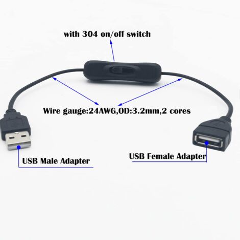 USB Switch, 4pcs 30cm USB Extension Cable with On/Off Switch ...