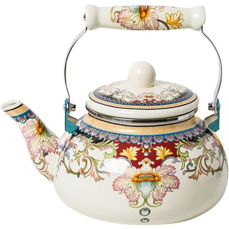 Vintage Kettle, Kettle, 2L Gas Kettle, Enamel Teapot for Stovetop (1/5)