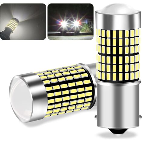 2PCS 1156 BA15S P21W LED Bulb, 144 LED White Car Bulb, Super Bright Waterproof Suitable for Reversing Lights (1/5)