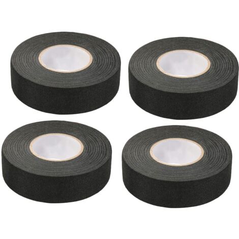 4 Pieces Black Car Tape (1.5 cm x 15 m) - Car Cloth Tape, High Temperature Adhesive Tape, Heavy Duty Black Tape, Cloth Tape, Car Wiring Harness Tape (1/5)