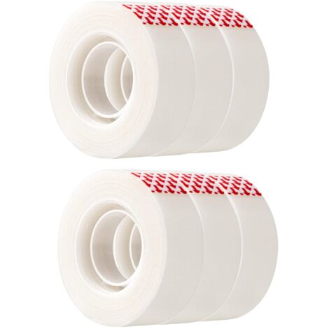 6 Pack Matte Adhesive Tape, Designed for Repair, Adhesive Tape Refills, Translucent, 3/4" x 80' (1/5)
