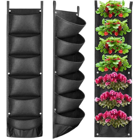 Vertical Planting Bag, Wall Planter Bag Hanging Planter Vertical Plant, Felt Material, Planting Pots