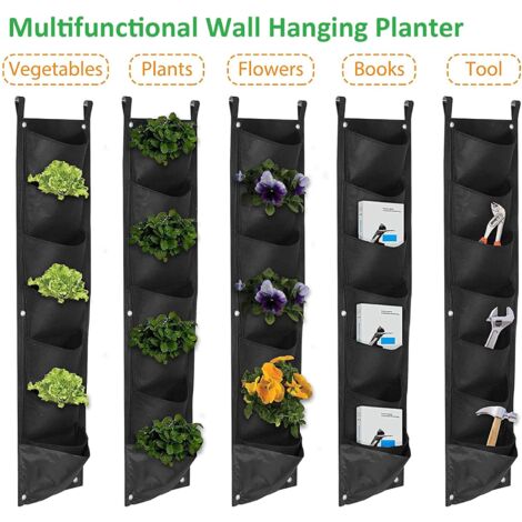Vertical Planting Bag, Wall Planter Bag Hanging Planter Vertical Plant, Felt Material, Planting Pots