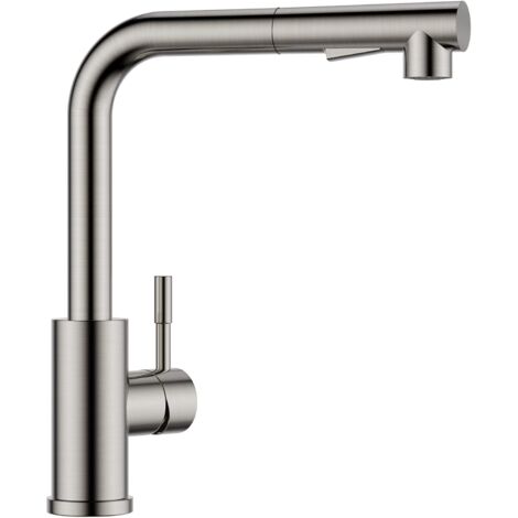 Battery kitchen sink, single control, ceramic cartridge, 360 degrees, silver (1/5)