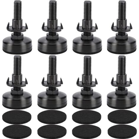 M10 8pcs Adjustable Furniture Legs Straighteners Leveling Feet Screws Adjustment Feet with Drive-in Nut for Wooden Furniture Legs (1/5)