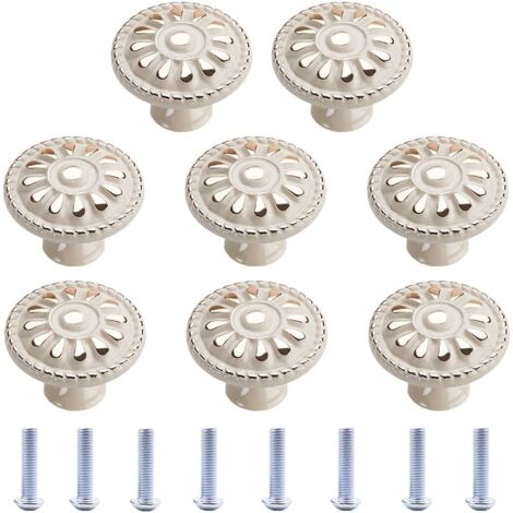 Pieces Furniture Knob Round Drawer Pull Handle Cabinet Knobs Drawer Knob Furniture Handle Kitchen Cabinet Drawer Door Knobs White Vintage Furniture Knob