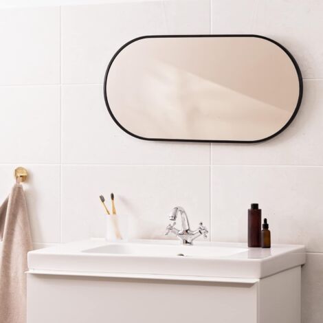 Wall mirror, Oval mirror 60 x 40 cm, Wall mirror entrance bedroom living room horizontal or vertical suspension