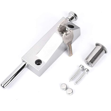 Multi-function door lock - For garage door - Universal door lock - With 2 keys - For indoor and outdoor use - Matte silver (1/4)